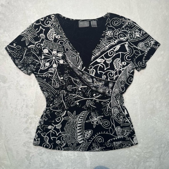 Chico's Tops - Vintage Black Floral Grunge Fairy Top